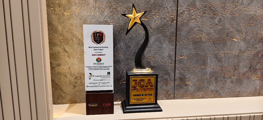 EPS Best Commercial Rooftop Solar Project and JCA Trophy